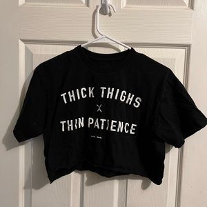 Thick Thighs Thin Patience (Muscles and Donuts) Womens Medium